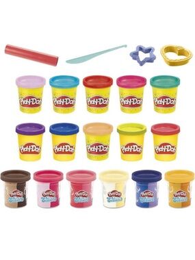 Play-Doh 20-Pack Colorful, SCENTED,glitter, Cutters and Tool